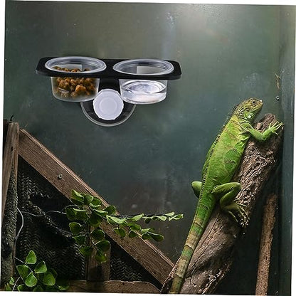 BESPORTBLE 2pcs Reptile Food Dishes Pet Water Bowls Suction Cups for Aquarium Turtle