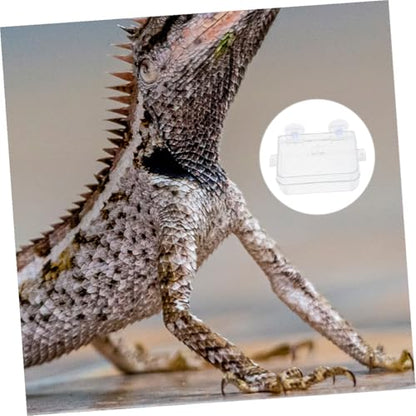VOSAREA Reptile Food Dish Bowl with Suction Cup, Large Plastic Lizard Feeder and Water Bowl for Bearded Dragons, Geckos, and Chameleons, Snake Tank and Gecko Tank Accessories