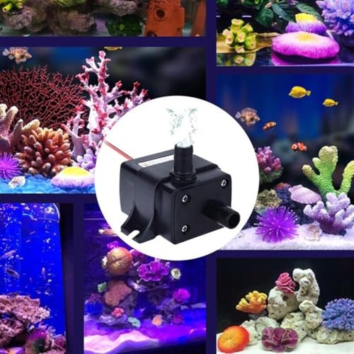 12V Submersible Water Pump for Aquariums Fountains and Ponds Quiet Lightweight Pump Suitable for Salt and Fresh Water Black