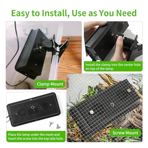LED UVB Reptile Light – Dual UVA/UVB Lamp with Dimmer, 2 UV Modes, Timer & Fan Cooling, 10W for Turtles, Lizards, Snakes, Glass or Mesh Terrariums (6500K)