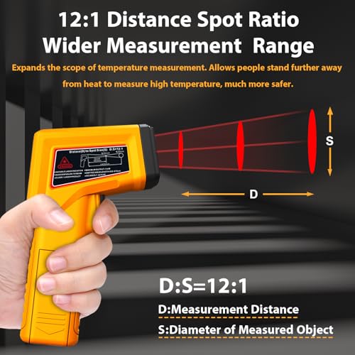 FKM Infrared Thermometer Gun Non-Contact Laser Temperature Gun,-58°F~986°F(-50°C~530°C) AdjustableEmissivity,Digital Thermometer Gun for Cooking,Oven,Griddle,Automotive,HVAC,Industrial,Not for Human - style: -58°F~986°F (-50°C~530°C)
