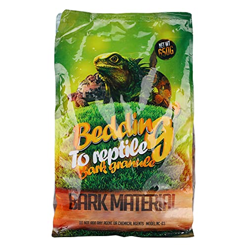 flexman 1Bag Reptile Bark Chips, 650g Forest Terrain Bark Fine Chips Bedding Brick for Lizards Tortoises Snakes Geckos Frogs (Brown) - size: Large particles