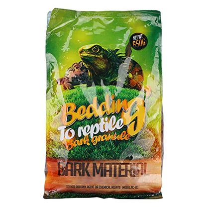 flexman 1Bag Reptile Bark Chips, 650g Forest Terrain Bark Fine Chips Bedding Brick for Lizards Tortoises Snakes Geckos Frogs (Brown) - size: Large particles