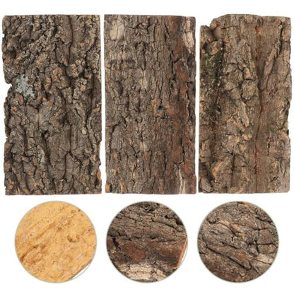 HOMSFOU Cork Tile Terrarium Background 4Pcs Reptile Bark Backdrop Decor 3D Bearded Dragon Tank Climbing Mat Carpet Decoration for Spider Gecko Lizard Bearded Dragon