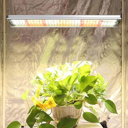 CANAGROW CG-400 LED Grow Lights for Indoor Plants, Upgraded Full Spectrum Plant Light with 5000K 3000K Daylight + 660nm Red Hanging Growing Lamps for Seed Starting Seedlings Succulents Vegetable - color: Silver