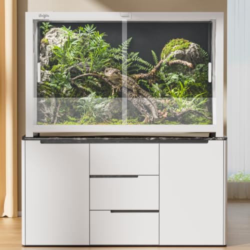 45 Gallon Reptile Tank, Gecko Reptile Enclosure (White, 45 Gallon) | Stackable ventilation 45 Gallon Gecko reptile terrariums Tank - color: White, size: 45 Gallon