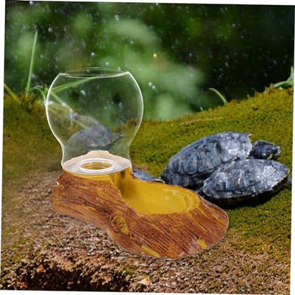 BESPORTBLE Automatic Crawler Waterer Resin and Pet Watering Station Water Dish for Reptile Tank Turtle Tank Accessories
