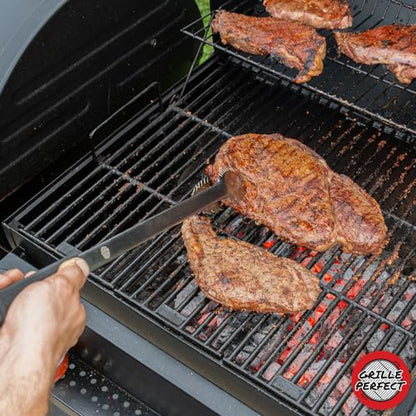 Grill Tongs 24-Inch Super Long Extra Heavy Duty for Grilling and Barbecue Heat Resistant Hand Grips Stainless Steel for BBQ Outdoor Kitchen and Cooking Hot Grilled Food - size: 24 Inches
