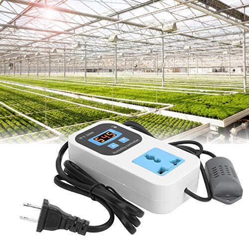 Digital Humidity Controller WT-2000, Plug in Humidistat with Sensor, 0.1% RH Accuracy, 110-220V Outlet Switch for Humidifier Dehumidifier, Greenhouse, Home, Mushroom