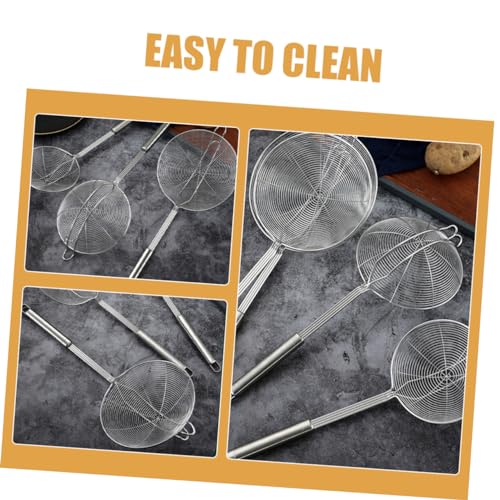 PRETYZOOM Stainless Steel Colander Ladle with Hook Versatile Skimmer Spoon for Cooking and Frying Lightweight Design Easy to Clean Kitchen Tool for Food Filtration