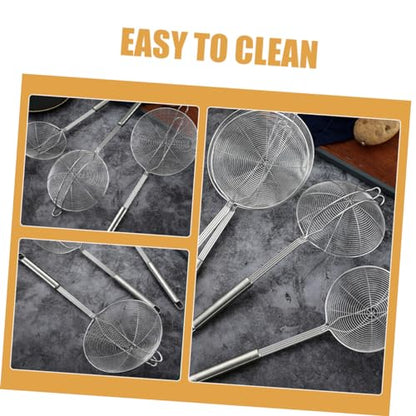 PRETYZOOM Stainless Steel Colander Ladle with Hook Versatile Skimmer Spoon for Cooking and Frying Lightweight Design Easy to Clean Kitchen Tool for Food Filtration