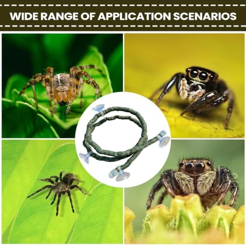 Reptile Climbing Vine - Flexible Terrarium Decor | Flexible Artificial with Suction Cups, Perfect for Bearded Dragons, Geckos and Lizards, Improves Tank Habitat