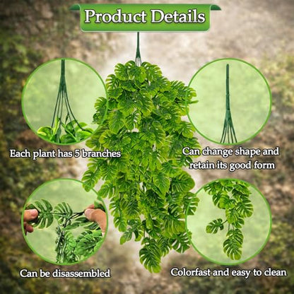 Reptile Plants 10 Pcs Terrarium Hanging Plant Vines Jungle Climbing Vines Tank Accessories Decorations with Suction Cups for Bearded Dragon Lizard Snake Geckos Chameleon