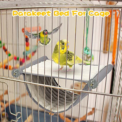 BWOGUE Winter Warm Bird Nest Bed Hanging Hammock Snuggle Hut Parrot House Tent Toy Bird Cage Perch for Parakeet Budgies Cockatiels Lovebird Cockatoo Finch Hamster Chinchilla Guinea Pig(Medium, Grey) - color: Grey, size: Medium (9"x7.2")