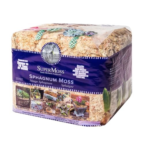 SuperMoss (22325) Orchid Sphagnum Moss Dried, Natural, 1 Pound Mini Bale - size: 1.1 lbs, style: Mini Bale