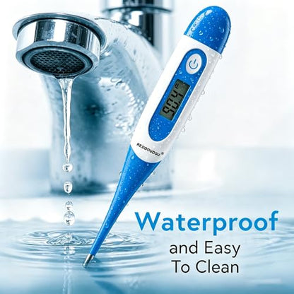 Digital Pet Thermometer for Accurate Fever Detection, Suitable for Cats/Dogs/Horse/Veterinarian, Waterproof Pet Thermometer, Fast and Accurate Measurements in 20 Seconds (Blue) - color: blue