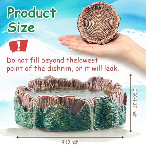 Hermit Crab Accessories Kit 5 PCS, Exclusive Hiding House + Food/Water Bowl + 3 Artificial Plants, Naturalistic Terrarium Decor for Hermit Crabs (Not for Large Reptiles)