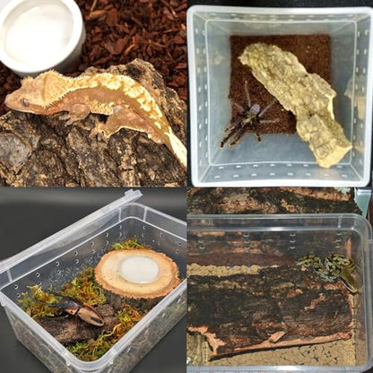 VCEPJH Reptile Bark Bedding Cork Bark for Reptiles Flat Cork Wood and Loose Coconut Fiber Substrate Coco Coir Reptile Bedding Tarantula Substrate Soil Habitat for Snake Bearded Dragon Spiders Hermit C