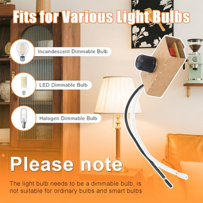 𝙐𝙥𝙜𝙧𝙖𝙙𝙚 200 Watt Dimmer Switch Replaces for Westek 6077b, 𝙎𝘾-𝟮𝟯𝟵𝘼 Manual Dimmer Replacement Switch with Knob for Lamp Incandescent/LED/Halogen 120V 200W by Ketofa