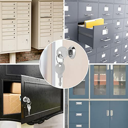 Cam Locks Cabinet Locks Keyed Alike, 5/8'' (Length) Cylinder Fits on 3/8'' Max Panel Thickness, Secure Files Drawers Mailbox RV Storage Locks Replacement Set, Zinc Alloy(5/8 Inch 16Pcs) - size: 5/8 Inch 16Pcs