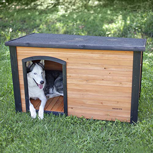 Precision Pet Products Extreme Outback Log Cabin Dog House, Small - color: Walnut/Dark Brown, size: Small, style: Extreme Outdoor Log Cabin