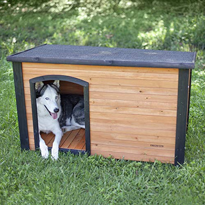 Precision Pet Products Extreme Outback Log Cabin Dog House, Small - color: Walnut/Dark Brown, size: Small, style: Extreme Outdoor Log Cabin