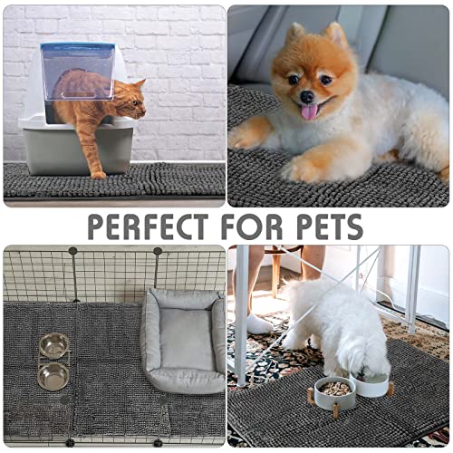 Amylove 4 Pcs Guinea Pig Cage Liner 16 x 24 Inch Washable Chenille Pee Pads Pet Dog Cat Bedding Training Mat Reusable for Small Animals Puppy Bunny Hamster Chinchilla - color: Dark Gray, size: 16 x 24 Inch, style: Low Pile Chenille