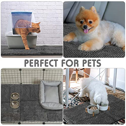 Amylove 4 Pcs Guinea Pig Cage Liner 16 x 24 Inch Washable Chenille Pee Pads Pet Dog Cat Bedding Training Mat Reusable for Small Animals Puppy Bunny Hamster Chinchilla - color: Dark Gray, size: 16 x 24 Inch, style: Low Pile Chenille