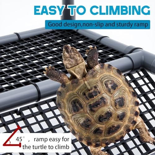 Chunful Adjustable Extra Large Turtle Basking Platform, 18-19" Wider Hanging Dock, Basking Area for Aquarium Tank 40/50/65/75/90 Gallon, DIY Assembly Tortoise Tank Accessories - style: Stylish