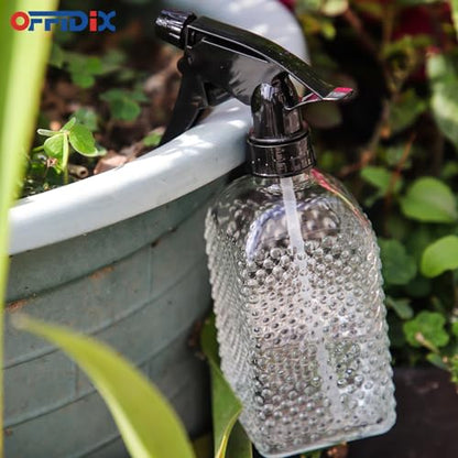 OFFIDIX Glass Plant Mister with Adjustable Nozzle for Indoor Plants and Cleaning - color: Clear