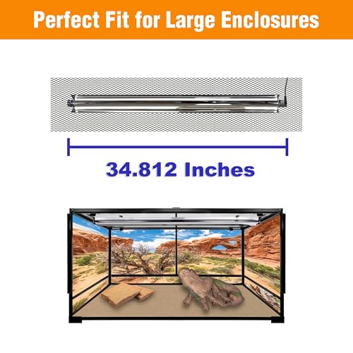 T5HO 34” UVB Reptile Light Fixture 39w, Bearded Dragon and Reptile Terrarium Light Fixture