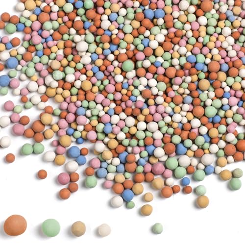 Beeveer 5.5 LBS Leca Clay Pebbles for Plants, Expanded Clay Balls Multi Color, Lightweight Hydroponics Growing Media for Succulents Orchids Aquaponics Drainage Potting Mix Decoration(2-6 mm) - size: 2-6 mm
