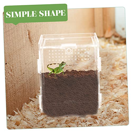 BESPORTBLE Clear Acrylic Reptile Breeder Box with Ventilation Transparent Terrarium for Spiders Geckos and Pets Reptile Feeding and Storage Case - size: 10x8cm