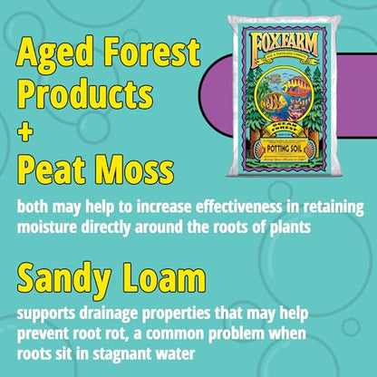 FoxFarm Ocean Forest Potting Soil, 1.5cu ft (Pack of 10) - Light, Aerated Texture, Designed for All Container Plants - size: 1.5 Cu Ft (10 Pack)