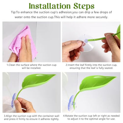 5pcs Crested Gecko Hide Leaf Reptile Wall Climbing Gecko Toy Tank Accessories Including Wall & Dodging Leaves Plastic Reptile Thank Decorations for Turtle Tree Frog Snake Terrarium