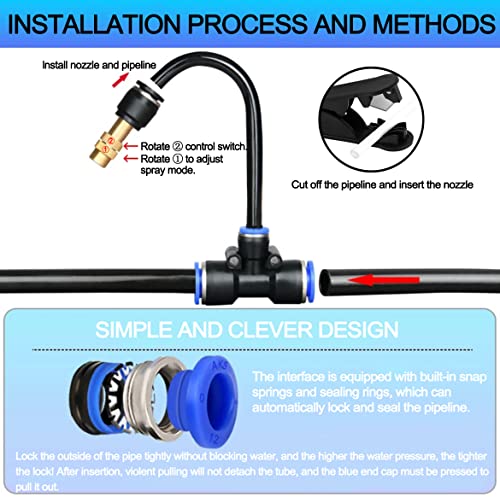 50FT Drip Irrigation Kit, Automatic Garden Watering System with Tool-Free Quick Connectors, 360° Bending Drippers & Copper Misting Nozzles for Greenhouse, Patio, Lawn & Vegetable Garden. (15M) - size: 15M