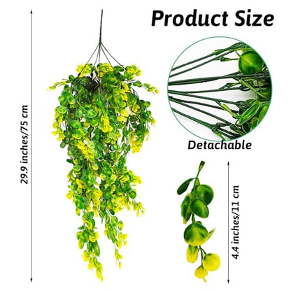Hamiledyi 6 PCS Reptile Plants Hanging Terrarium Plants Artificial Leaves Habitat Decorations with Suction Cup Green and Yellow Fake Amphibian Plants for Bearded Dragon Lizard Geckos Chameleon - size: 6 PCS