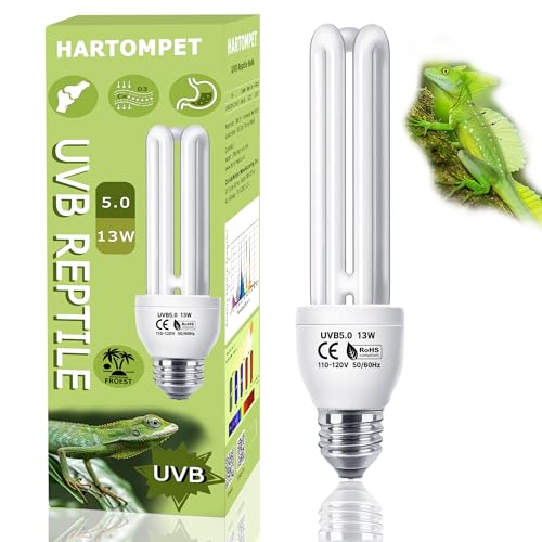 Egg Linear UVA UVB Lamp 10.0 23W, Desert Habitat Lighting, Compact Terrarium Lamp, UVB Light Bulb for Bearded Dragon, Lizard, Tortoise, Snake, Gecko & All Desert-Dwelling Reptiles - color: 1pcs Tropical, size: UVB5.0 13W