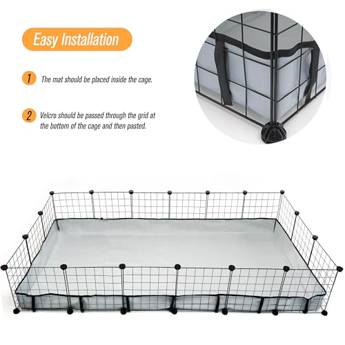 Guinea Pig Cage Liner Tarp Bottom Waterproof and Washable Base Also for Rabbits, Bunny, Chinchesillas, Hedgehog, Ferrets and Other Small Animals(36x72 inches) - size: C&C 3x6(36x72 inches)