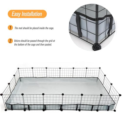 Guinea Pig Cage Liner Tarp Bottom Waterproof and Washable Base Also for Rabbits, Bunny, Chinchesillas, Hedgehog, Ferrets and Other Small Animals(36x72 inches) - size: C&C 3x6(36x72 inches)