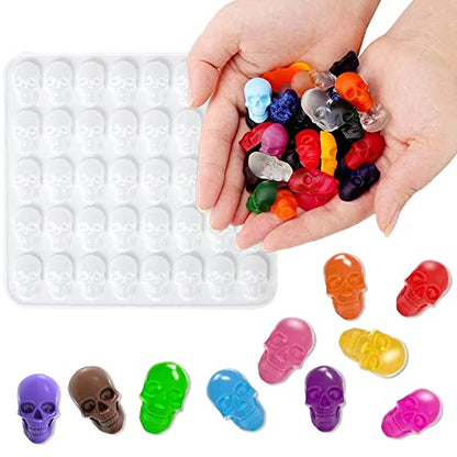 40 Cavity Mini Skull Pendant Epoxy Resin Mold Small Skull Jewelry Casting Molds Earrings Resin Molds Gummy Skull Silicone Mold for DIY Crafts Charms