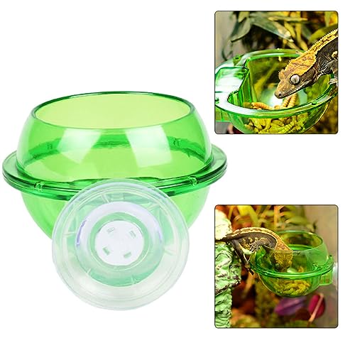 Reptile Bowl Feeder Water Dish Gecko Ledge Suction Cup Accessories for Gecko Lizard Snakes