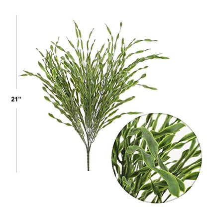 Larksilk 21" Spiral Grass Bush – Realistic Artificial Green Spiral Grass for Weddings, Terrariums & Home Decor