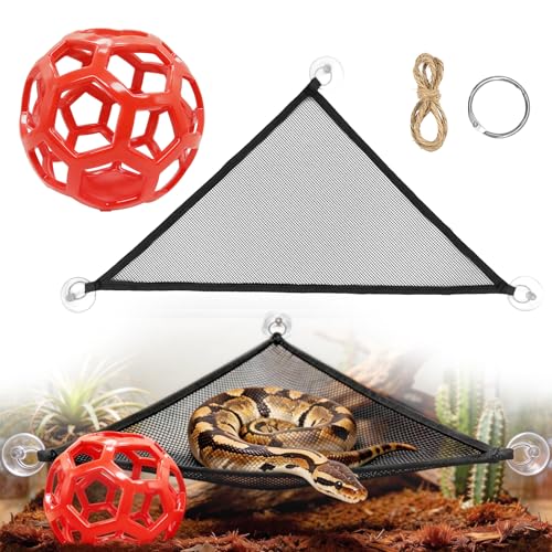 Snake Enrichment Toys,Ball Python Tank Accessories with Snake Climbing Accessories Hammock, Lizards Toy Activity Ball,Reptile Climbing Toys for Crested Gecko Bearded Dragon