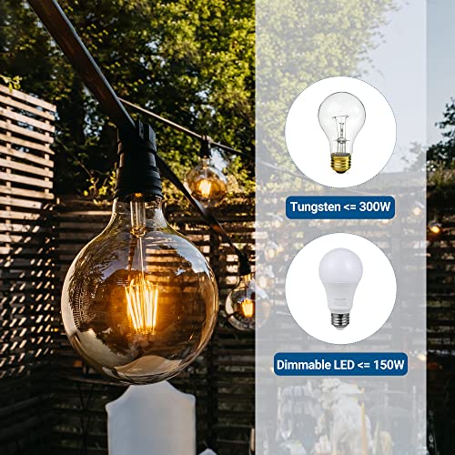 DEWENWILS Outdoor Dimmer for String Lights, Remote Dimmer Switch, Weatherproof Dimmer Plug, 100FT Range, Compatible with Dimmable LED/Tungsten Bulbs - style: Black Dimmer