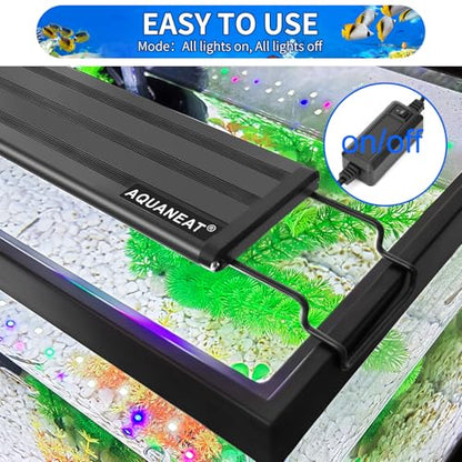 AQUANEAT LED Aquarium Light Full Spectrum for 30 Inch to 38 Inch Fish Tank Light Fresh Water - size: 30"-38"