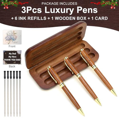Cool Gifts for Dad from Daughter, Son, Wife Mens Pen Set with Box for Father Daddy Papa Christmas Gifts Best Dad Ever Engraved Dad‘s Pens Sentimental Fathers Day Birthday Gift Ideas Luxury Pens - color: Dad Gift