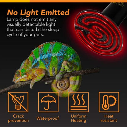 Simple Deluxe 150W Reptile Heat Lamp Bulb Ceramic Heat Emitter No Light Emitting Brooder Coop Heater for Amphibian Pet & Incubating Chicken, 2 Pack Black - size: 150 Watts, style: 2 Pcs