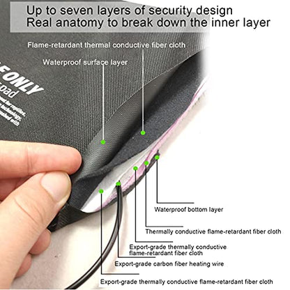 Reptile Heat Pad 7.8×3.9 Inch 4W Under Tank Terrarium Warmer Heating Mat, USB Heating Pad Fiber Cloth Constant Temperature 45℃ for Turtle Lizard Frog Snake Reptile and Other Small Animals