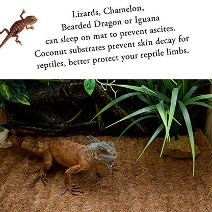Reptile Carpet Natural Coconut Fiber, 36" x 18" Tortoise Carpet Mat for Pet Terrarium Liner, Reptile Bedding Supplies for Lizard, Snake, Chameleon, Turtle, Bearded Dragon - size: 36"x18" 1pack